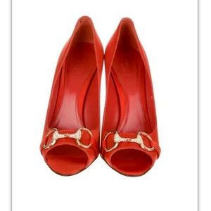Gucci Satin Pumps, With crystal embellishment